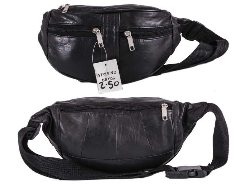 (image for) BB 006 BLACK SOFT LEATHER BUMBAG